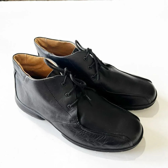Men’s Easy B London‎ Shoes Comfort Chukka Boots Size 11 Extra Wide Black Leather - Picture 9 of 15